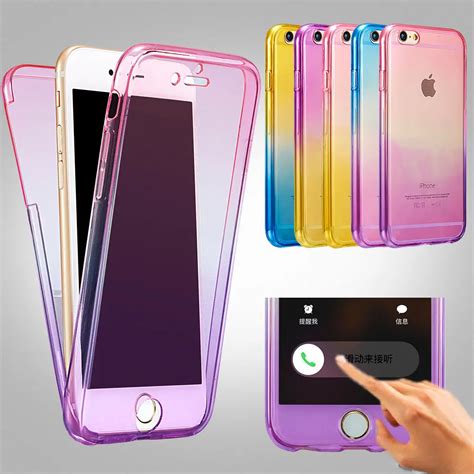 For iPhone 7 6s Cases Protect Rainbow 360 TPU Silicone Flexible Soft ...