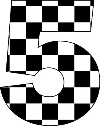 checkered number 5, racing free svg file - SVG Heart