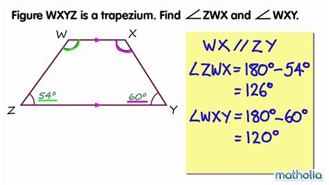 Finding Unknown Angles in a Trapezium - YouTube