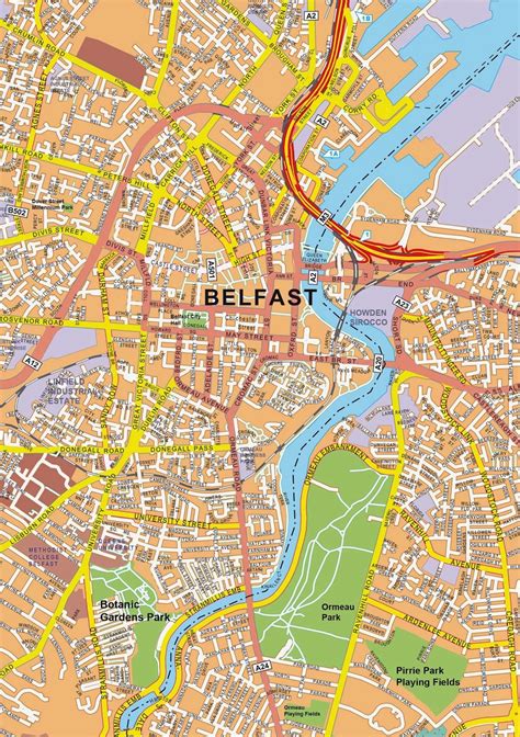 Large Belfast Maps for Free Download and Print | High-Resolution and ...