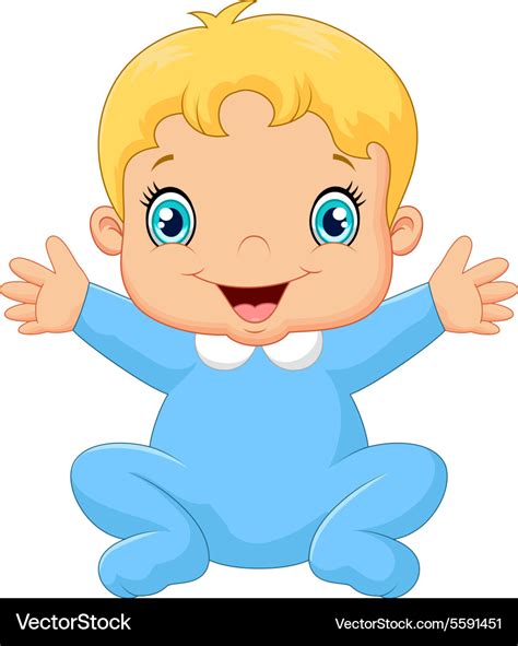 Cartoon happy baby boy Royalty Free Vector Image