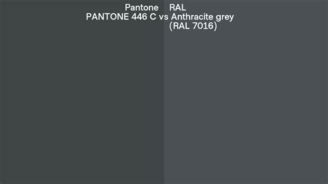 Pantone 446 C vs RAL Anthracite grey (RAL 7016) side by side comparison