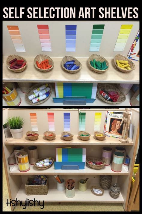 Our new art shelves. | Preschool art, Montessori art, Art classroom