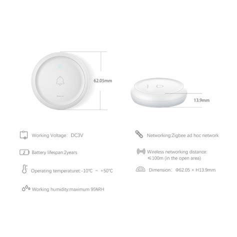 HEIMAN - Zigbee smart doorbell button (without chime)