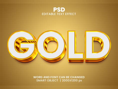 Gold 3D Editable Photoshop Text Effect Template by Bdrobin on Dribbble