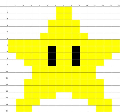 Mario Star Easy Pixel Art Pixel Art Pattern Pixel Art Grid | The Best ...