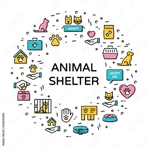 Vector Animal Shelter Icon Logo Set Stock Vector | Adobe Stock