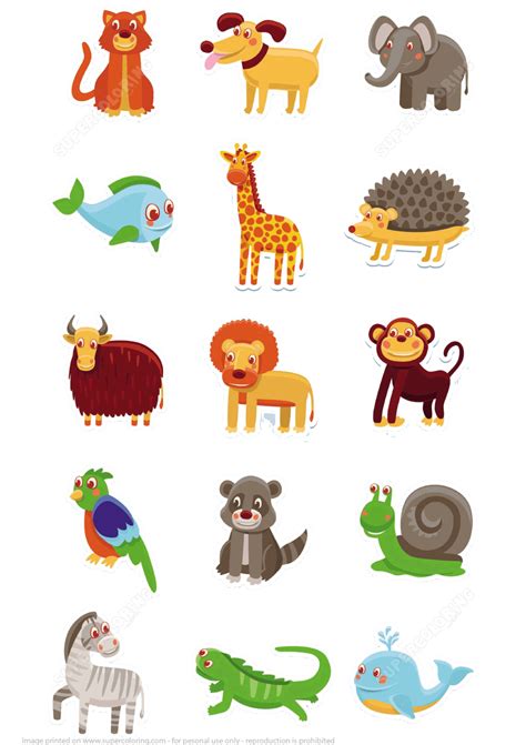 Animals Printable Stickers | Free Printable Papercraft Templates