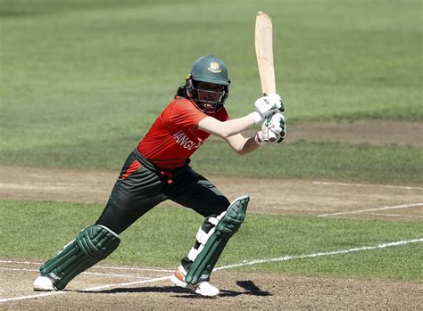 Nigar Sultana pushes one through off during her 46-run knock ...