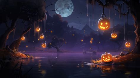 Halloween Night Jack-o-Lantern 4K #7021m Wallpaper PC Desktop