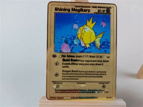 Mavin | Shining Gyarados and Shining Magikarp Gold Metal Pokemon Cards