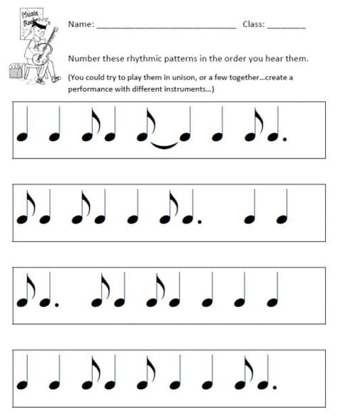 Number the rhythmic patterns - Crescendo