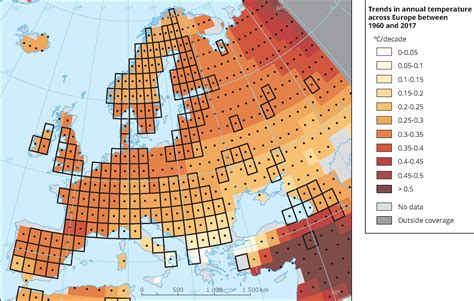 Europe's average temperature increased by over 2°C last year