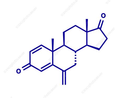 Exemestane breast cancer drug molecule, illustration - Stock Image ...