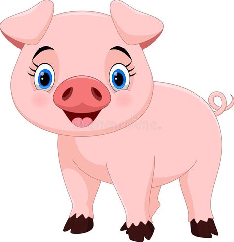 Cartoon happy pig stock illustration. Illustration of happy - 139432554