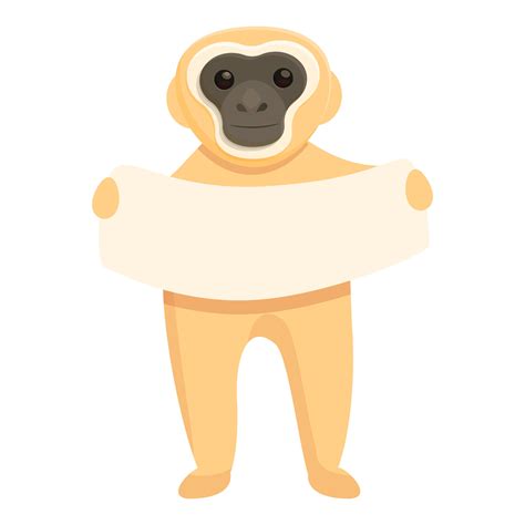 Gibbon banner icon, cartoon style 14308682 Vector Art at Vecteezy