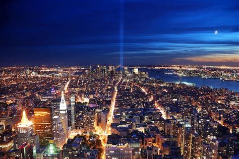 Free Photo | New York City aerial view at night