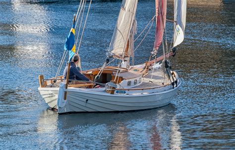 A Swedish double-ended gaff-rigged cutter originally built ca. 1875 ...