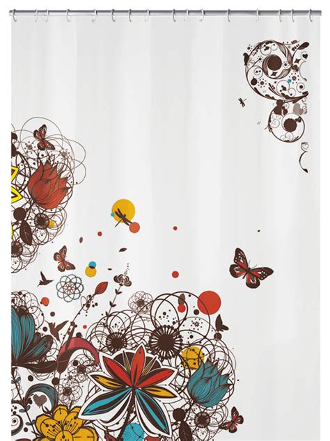 PVC Free Shower Curtain, Crazy Flower - Contemporary - Shower Curtains ...