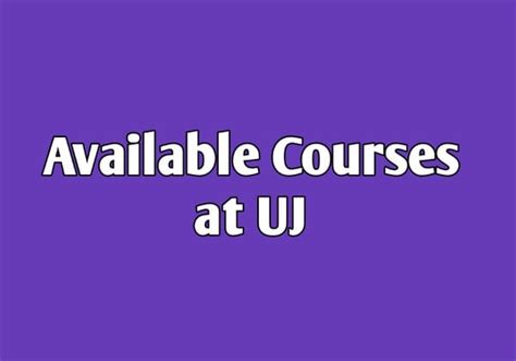 Courses that are offered at UJ · Varsity Wise🎓