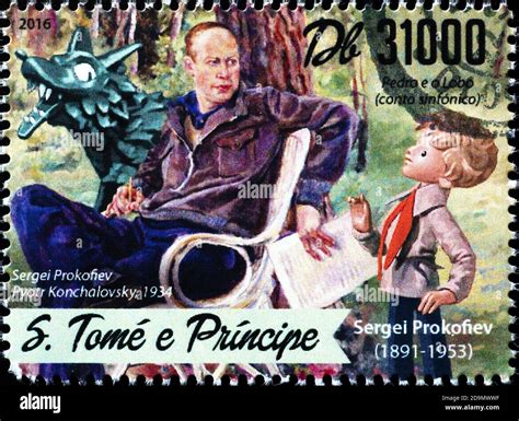 Peter and the wolf by Sergei Prokofiev on stamp Stock Photo - Alamy