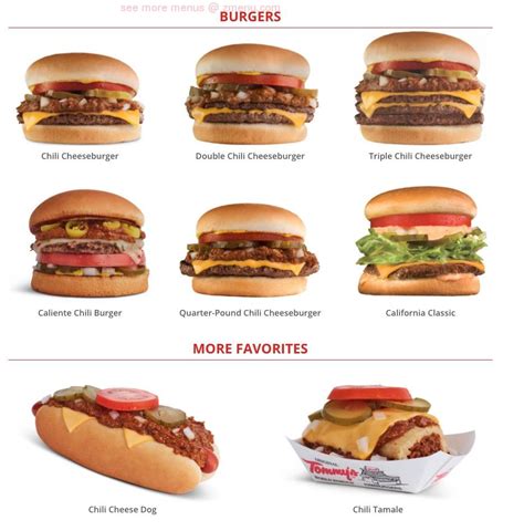 Online Menu of Original Tommys World Famous Hamburgers Restaurant, Las ...