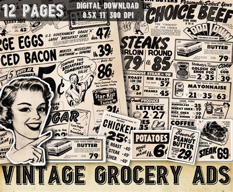 Vintage Printable Grocery Newspaper Ads Digital Kitchen - Etsy