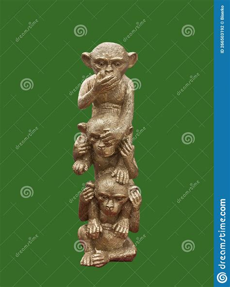 Three monkeys sculpture stock photo. Image of legend - 266503192