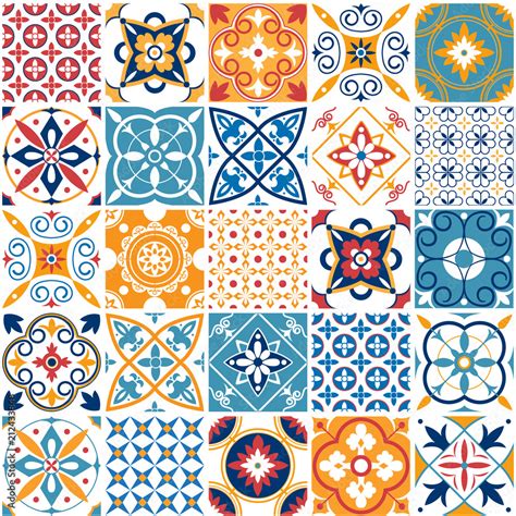 Portugal seamless pattern. Vintage mediterranean ceramic tile texture ...