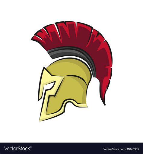 Spartan military helmet in flat style Royalty Free Vector