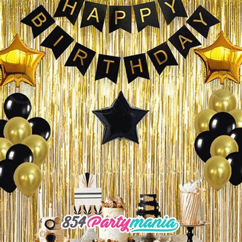 Happy Birthday Banner with Gold Print (12pcs min) – 854Partymania