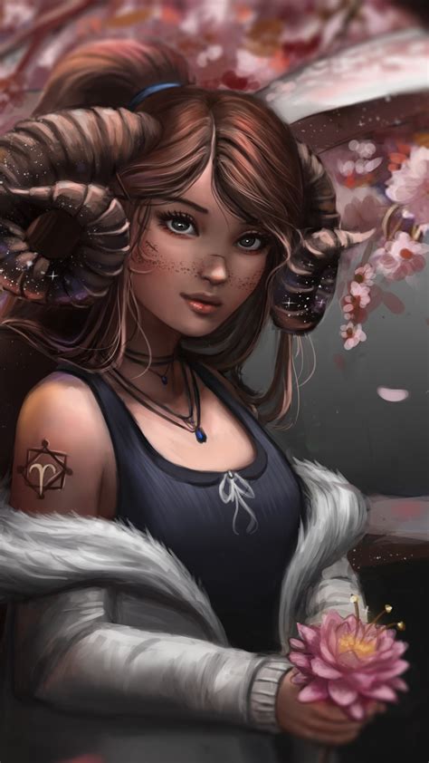 Download wallpaper 1080x1920 fantasy, aries girl, art, 1080p wallpaper ...