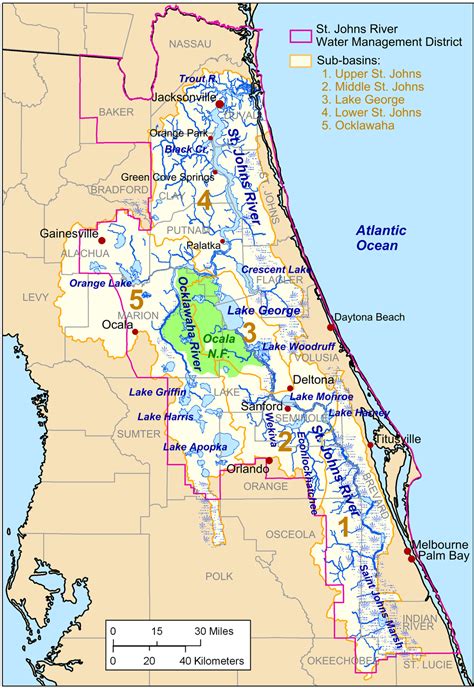 St Johns River Map Florida - United States Map