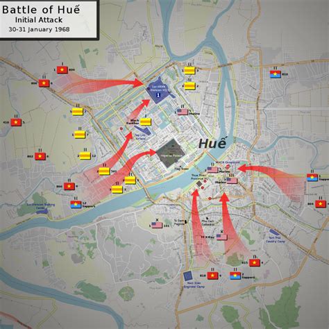 Vietnam War Hue City Map