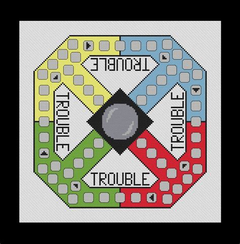 Trouble Game Board PDF Cross-stitch Pattern, Instant Digital Download ...