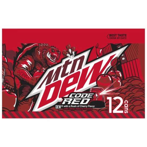 Mountain Dew Code Red Soda, 12 cans / 12 fl oz - Harris Teeter