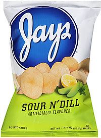 Jays Potato Chips Sour N' Dill 1.875 Oz Nutrition Information | ShopWell