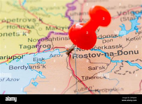 The location of Rostov on Don pinned on a map of Russia Stock Photo - Alamy