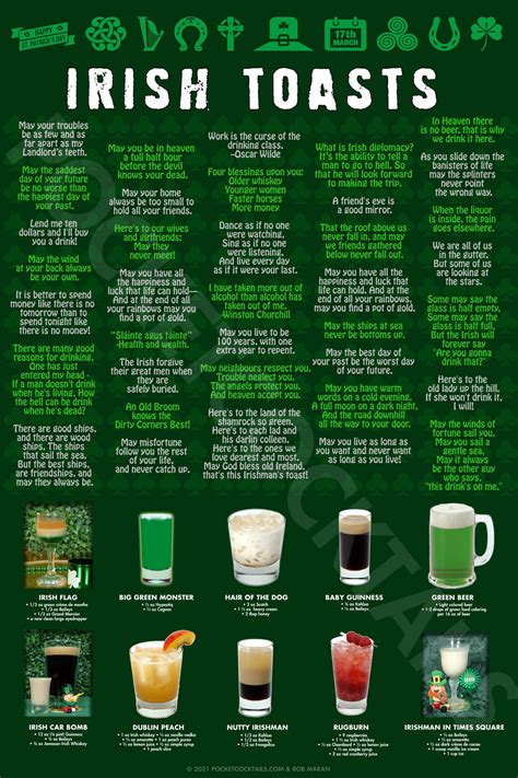 Irish Toasts and Drinks Poster in 2021 | Irish drinks, Irish toasts ...