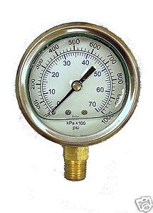 NEW Liquid Filled Hydraulic Pressure Gauge 0 - 1000 PSI | eBay