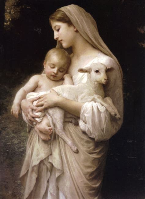 pictures of jesus | ... Virgin Mary holding the Baby Jesus and a Lamb ...