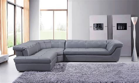 Contemporary Grey Leather Sectional Sofa – storiestrending.com