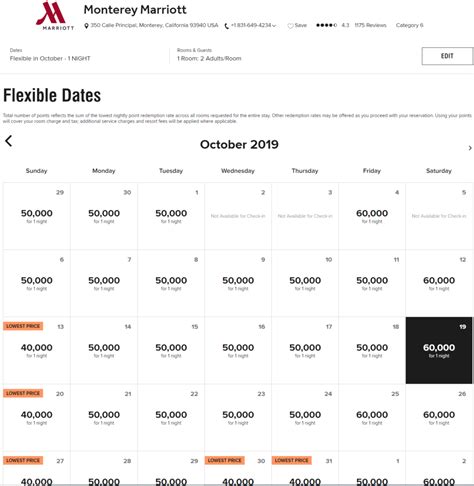 How to check Marriott Bonvoy reward rates each night in monthly view ...