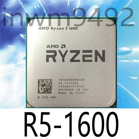 AMD Ryzen 5 1600 R5-1600 6-Core 3.2-3.6 GHz Socket AM4 65W Desktop CPU ...