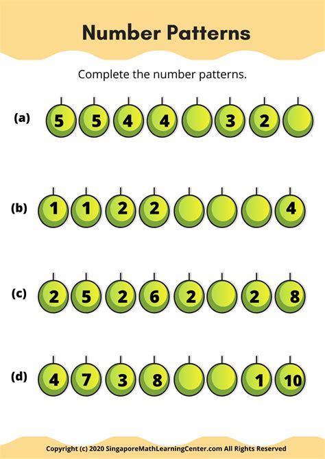 Number Patterns | Singapore Math Learning Center | Singapore math, Math ...