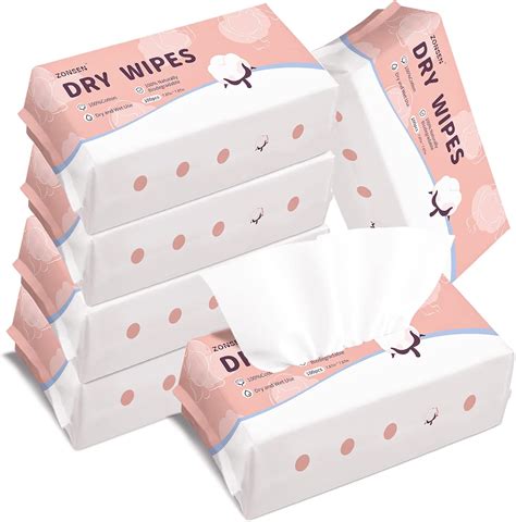 Facial Dry Wipes, ZONSEN 100% Pure Cotton Tissues Dry Baby Wipes ...