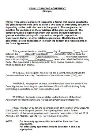 22+ SAMPLE Binding Agreements in PDF | MS Word