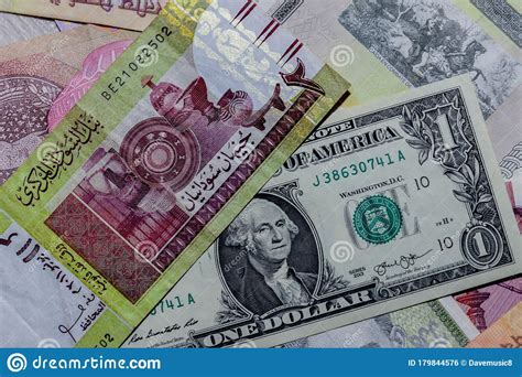 One US Dollar with Different Sudanese Pound Banknotes Stock Photo ...