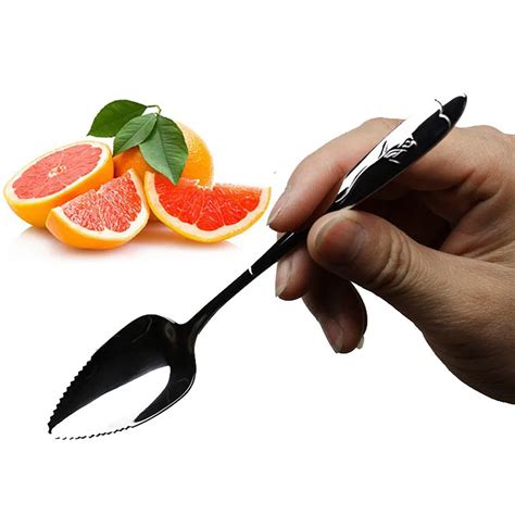 HOT SALE! 17 CM Fruit Grapefruit Spoon Long Handle Stainless Steel ...