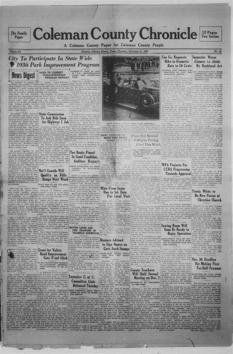 Coleman County Chronicle (Coleman, Tex.), Vol. 3, No. 46, Ed. 1 ...